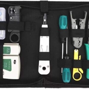 Network Tool Kit for Cat5 Cat5e Cat6, 11 in 1 Portable Ethernet Cable Crimper Kit