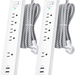 2 Pack Power Strip Surge Protector - 5 Widely Spaced Outlets